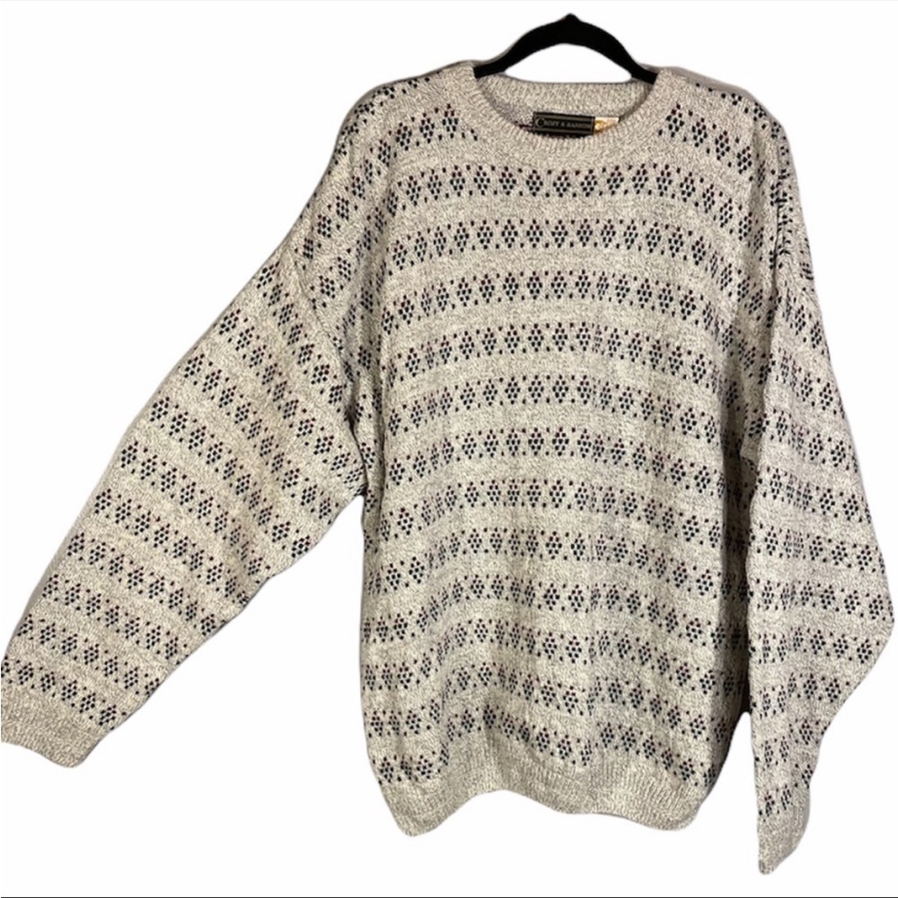Vintage Croft & Barrow 100% Cotton Heavy Knit Pullover Crew Neck Sweater Size XL